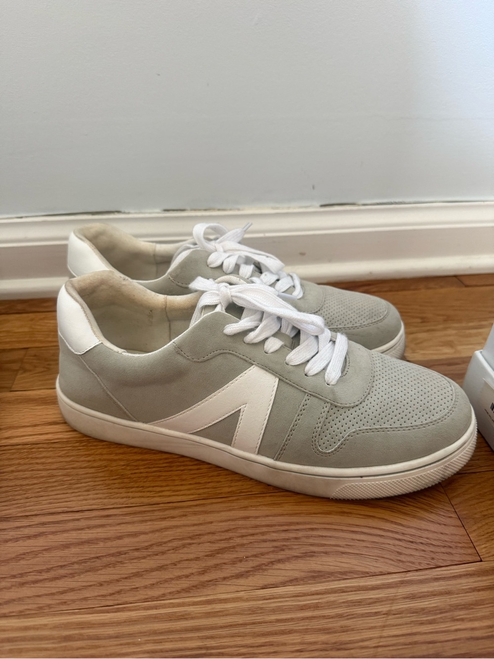 MIA Women's Suede Sneakers in Light Gray and White